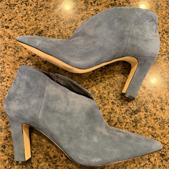 Cole Haan Chic Blue Suede Heeled Boots - Picture 3 of 8